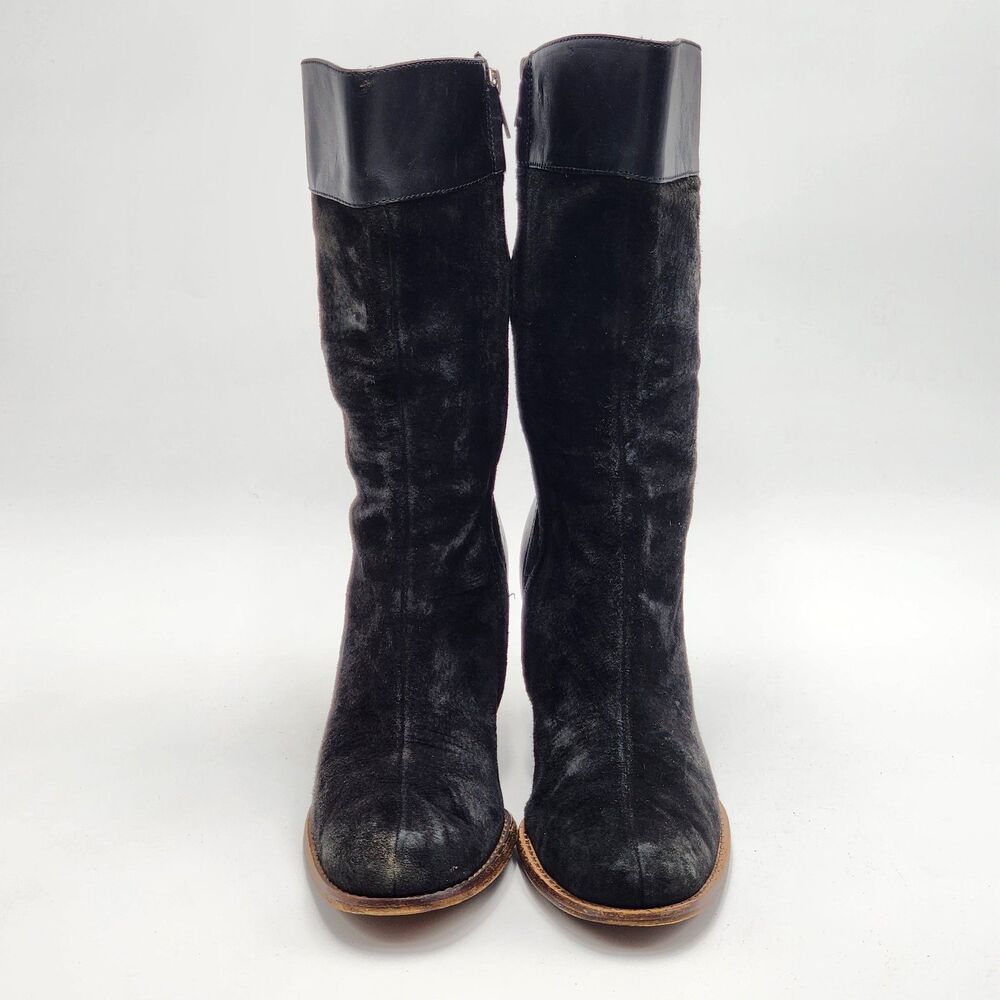 UGG Australia Stella Suede Leather Black Heeled Boots Size 9 - Picture 2 of 11